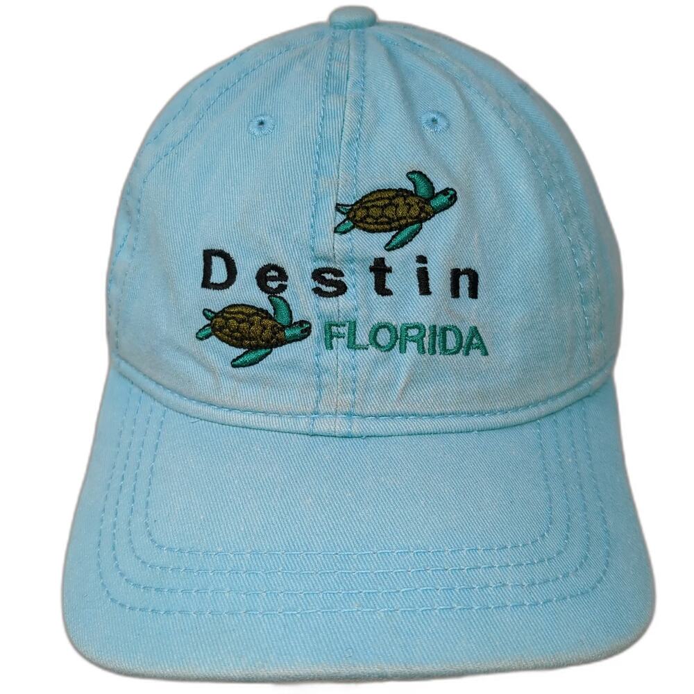 Alvin's Island Destin Florida Sea Turtle Blue Baseball Cap OSFM Strapback Hat